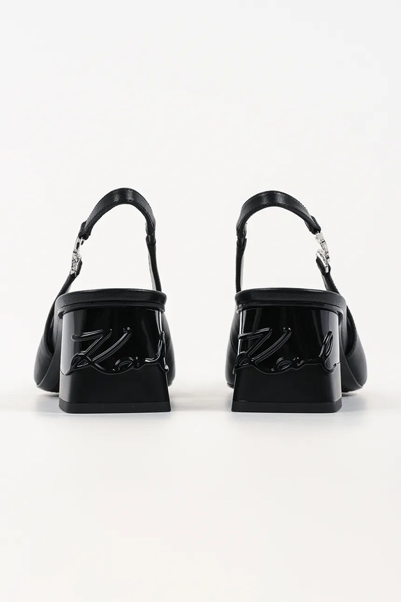 Обувки Кожени обувки с дебел ток Karl Lagerfeld Kayla KL35406.000 черен