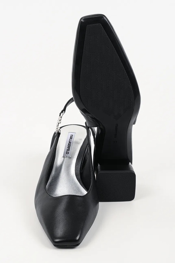 Кожени обувки с дебел ток Karl Lagerfeld Kayla KL35406.000 черен