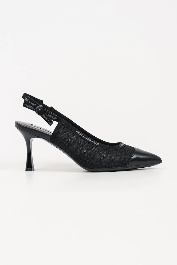 Karl Lagerfeld štikle kožne Sienna crna KL32728.M0X