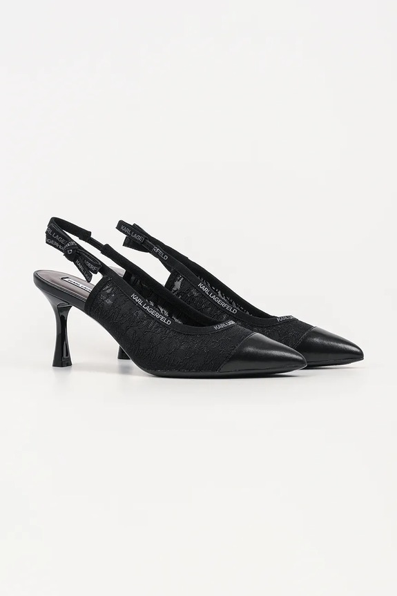 Karl Lagerfeld štikle kožne Sienna KL32728.M0X crna SS26