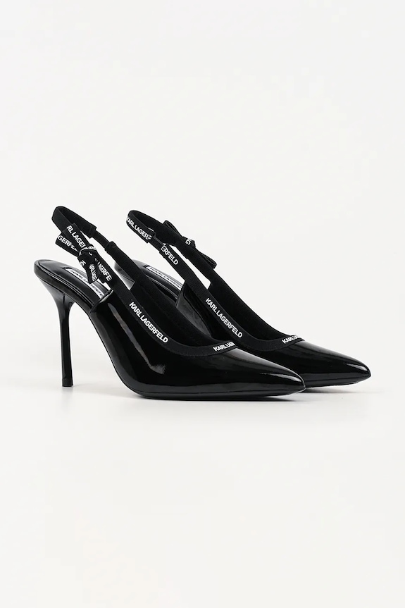 Karl Lagerfeld szpilki skórzane Sarabande KL30908A.1BP czarny SS26