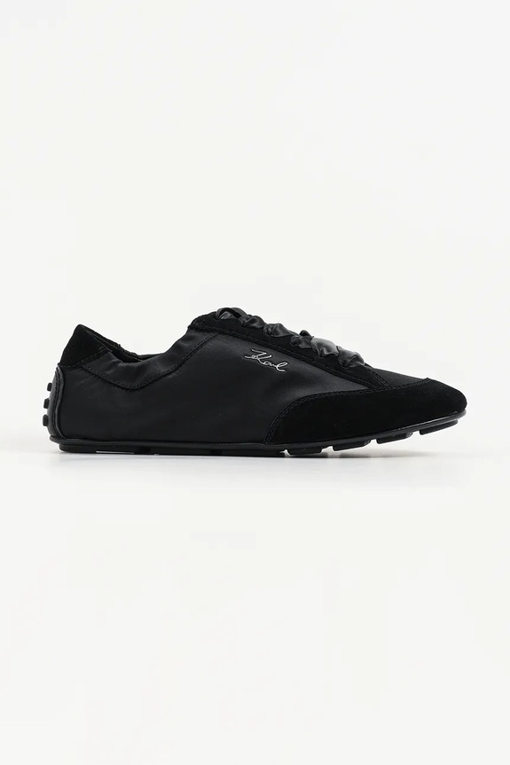 Sneakers Karl Lagerfeld Ariella δέρμα σαμουά μαύρο KL40820.70X