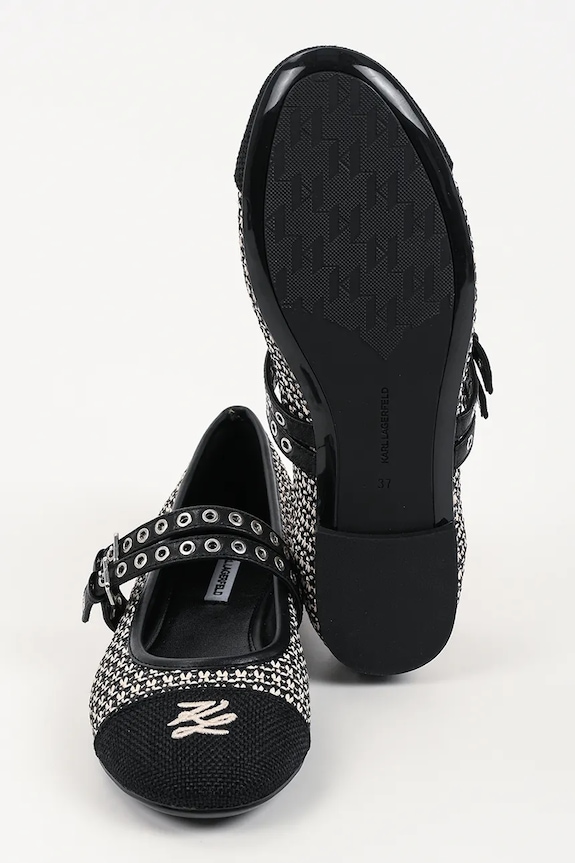 Karl Lagerfeld baleriny Karo KL40128.J01 czarny