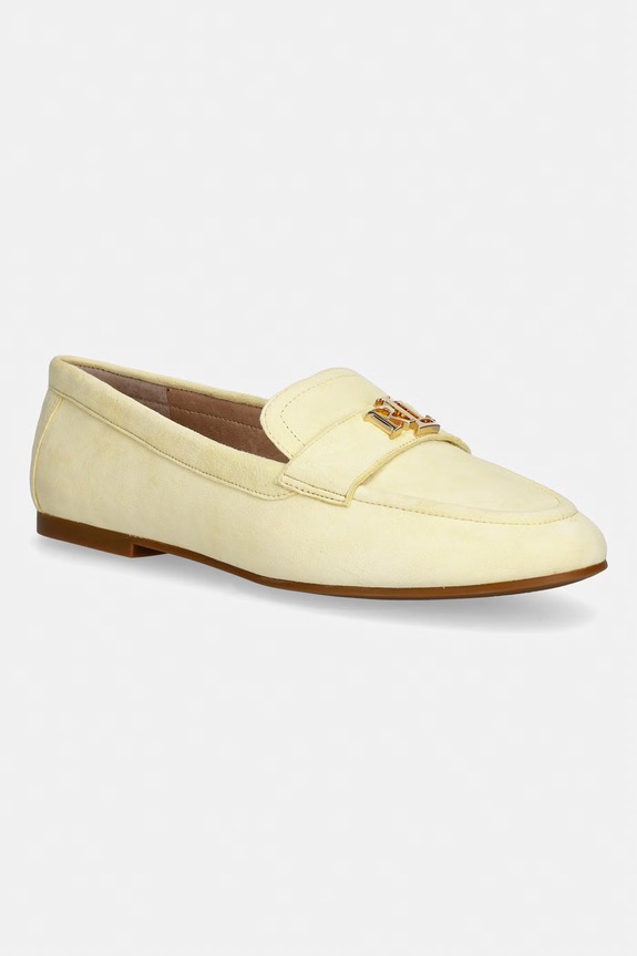 Lauren Ralph Lauren mocasini de damă din piele întoarsă Averi III galben 802946809015.700
