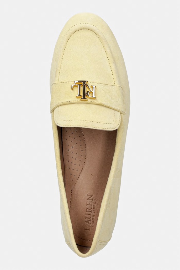 Lauren Ralph Lauren mocasini de damă din piele întoarsă Averi III galben 802946809015.700