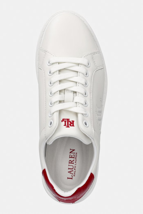 Lauren Ralph Lauren Ainsley sneakersy damskie skórzane biały 802959226003.100