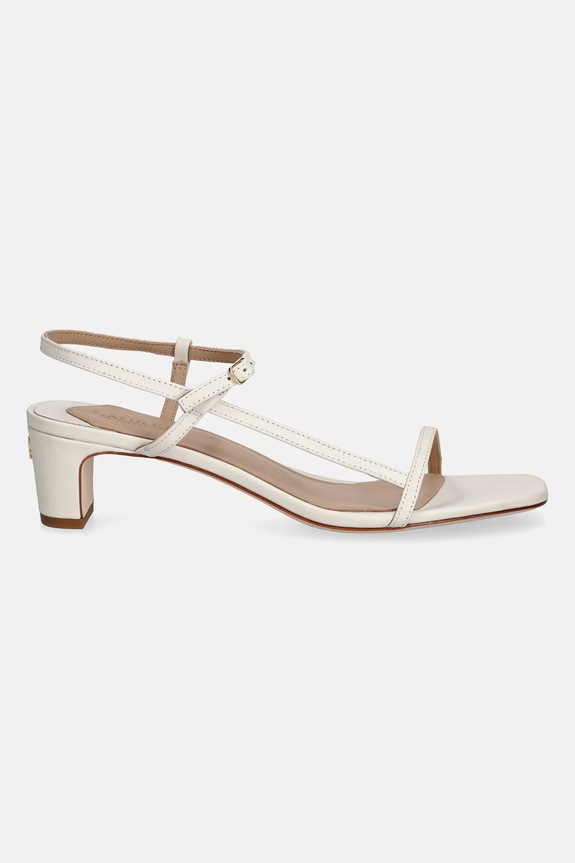 Lauren Ralph Lauren sandały na niskim obcasie skórzane Lainee Md Hl 802P00097004.100 beżowy SS26