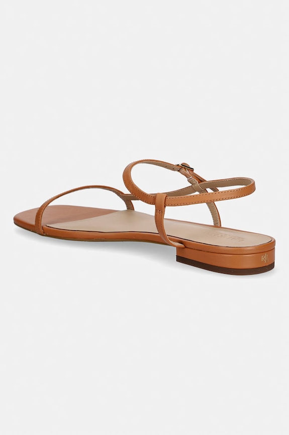 Încălțăminte Lauren Ralph Lauren sandale pentru femei, din piele Lainee 802P04394008.200 maro