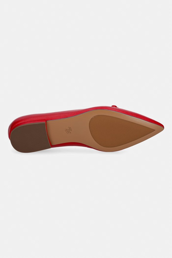 Lauren Ralph Lauren baleriny skórzane Londyn Lace Up 802P06376004.600 czerwony