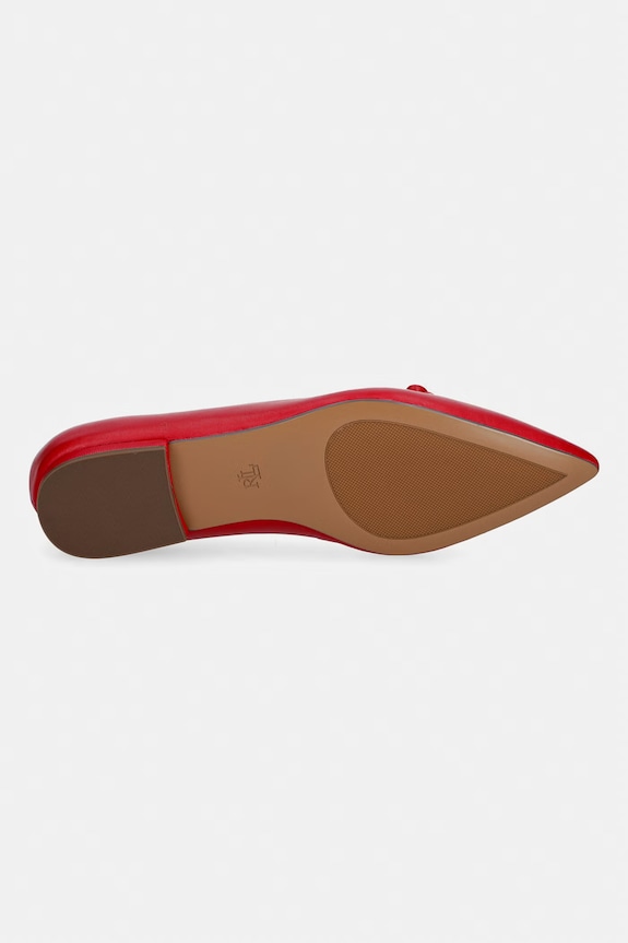 Lauren Ralph Lauren baleriny skórzane Londyn Lace Up 802P06376004.600 czerwony