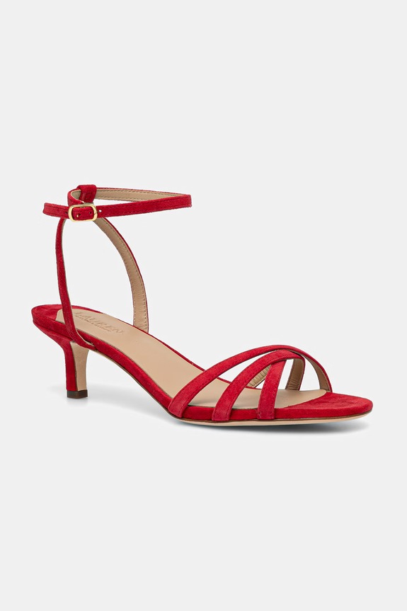 Lauren Ralph Lauren sandále semišové Kendyl Kttn červená 802P06395002.600