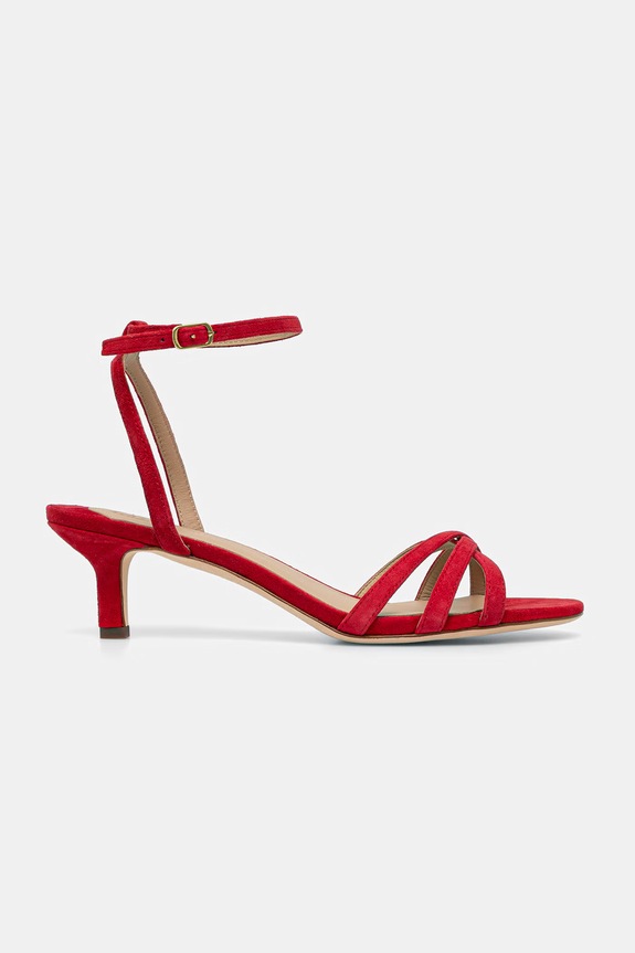 Lauren Ralph Lauren sandále semišové Kendyl Kttn 802P06395002.600 červená SS26