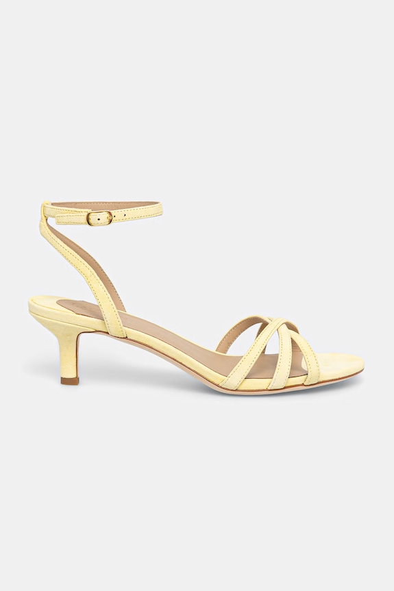 Lauren Ralph Lauren szandál alacsony sarkú velúr Kendyl Kttn 802P06395003.700 sárga SS26