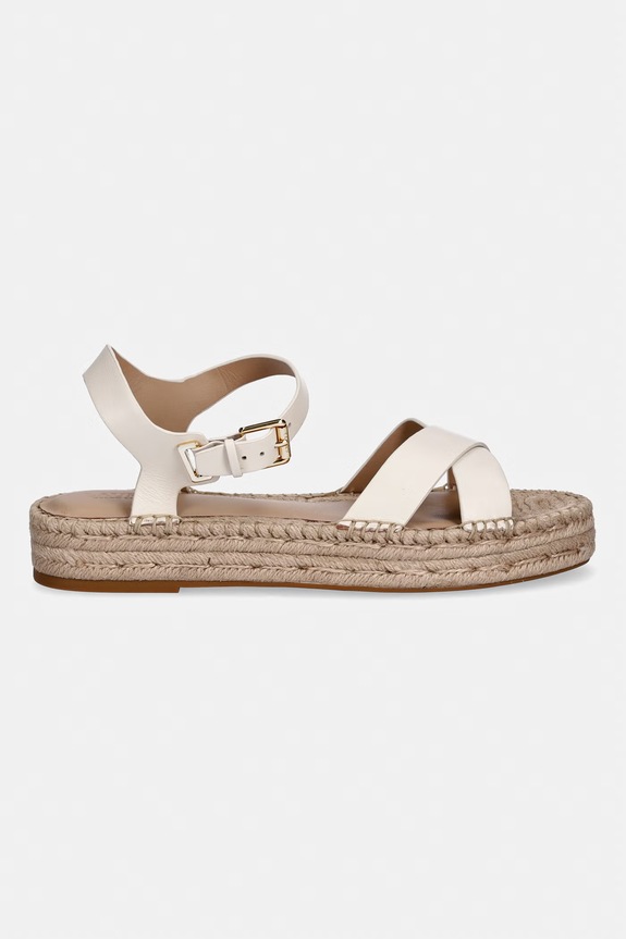 Lauren Ralph Lauren espadrilky dámske kožené Emeryn 802P06400002.100 béžová SS26