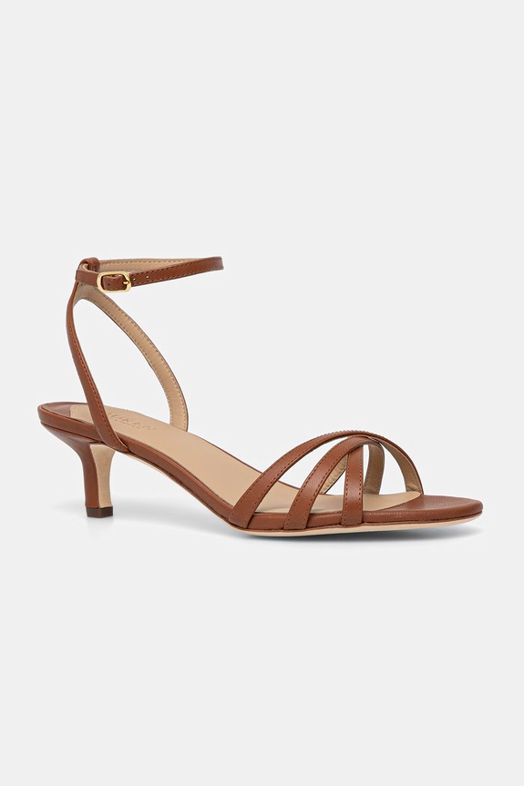 Lauren Ralph Lauren sandále kožené Kendyl Kttn hnedá 802P10397001.200