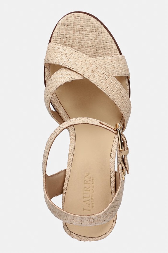 Lauren Ralph Lauren sandały na słupku Emeryn beżowy 802P10406001.101