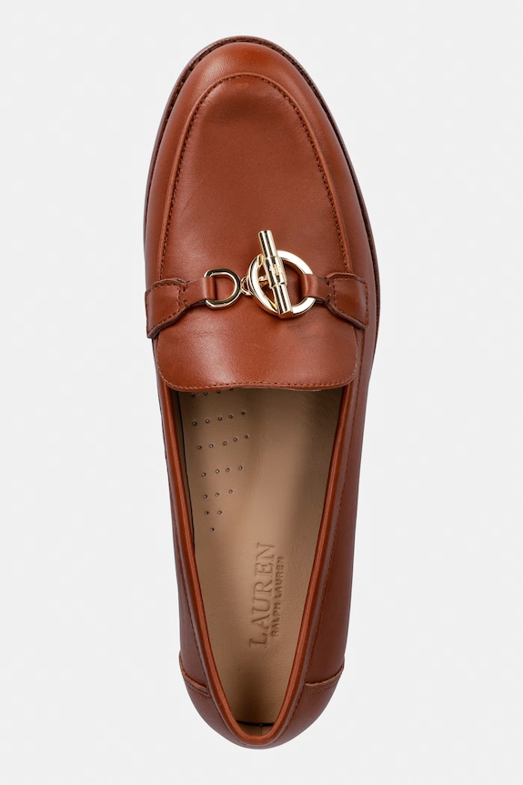 Lauren Ralph Lauren mokasini ženski usnjeni Blaike Loafer rjava 802P10534002.200