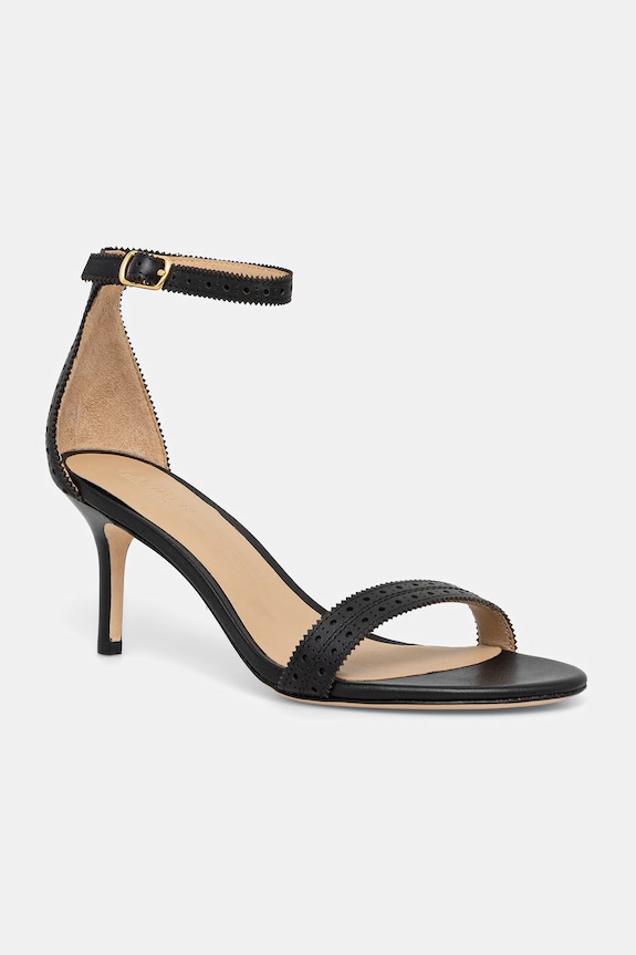 Lauren Ralph Lauren sandale s visokom potpeticom kožne Allie M crna 802P10639001.001