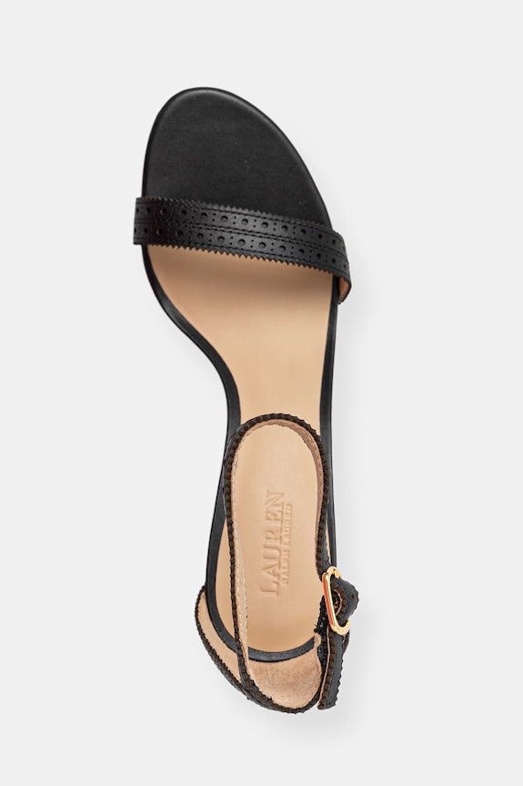 Lauren Ralph Lauren sandale s visokom potpeticom kožne Allie M crna 802P10639001.001