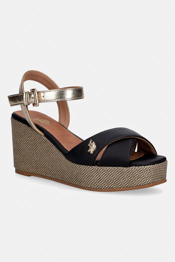 Πέδιλα U.S. Polo Assn. ALYSSA027 απομίμηση λείου δέρματος μαύρο ALYSSA027W.6Y1