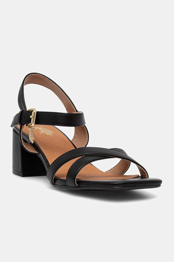 Πέδιλα U.S. Polo Assn. JADA004 απομίμηση λείου δέρματος μαύρο JADA004W.6Y1