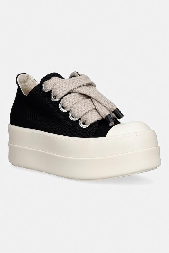 Rick Owens DRKSHDW Mega Bumper Jumbolace Low women's sneakers black DS01F4851.DOW2