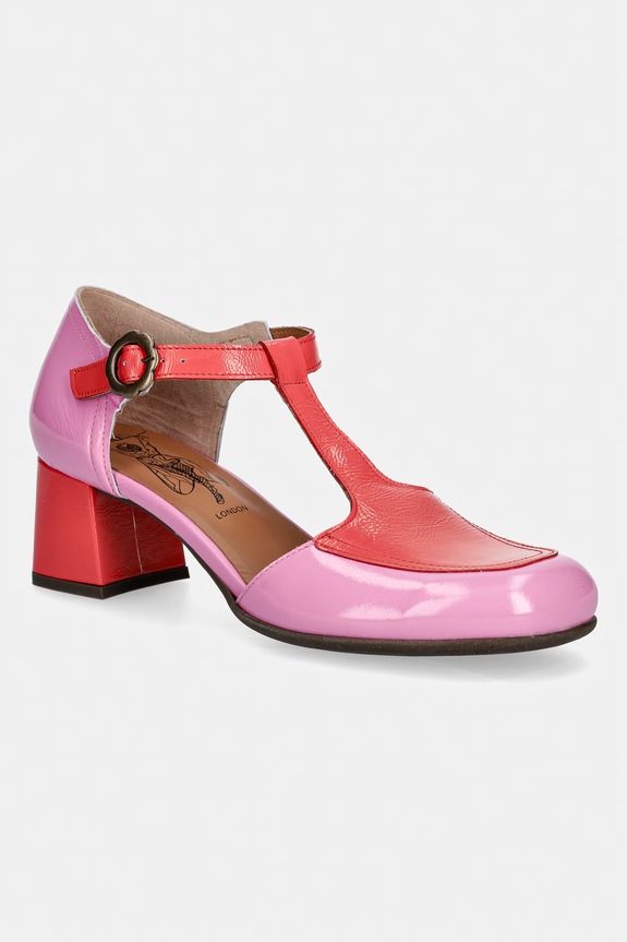 Fly London pantofi de piele POLK457LY gros roz P145457004