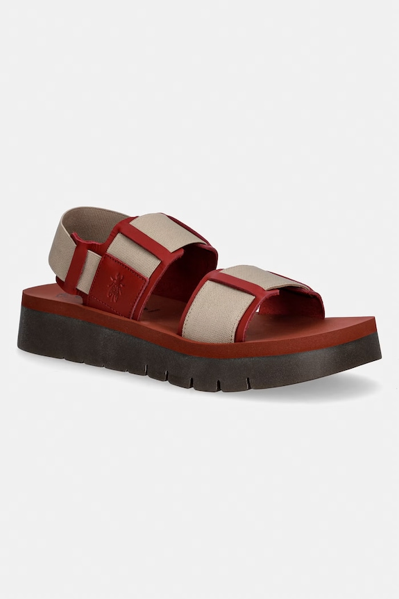 Fly London sandale SORU277FLY platformă burgundia P145277004