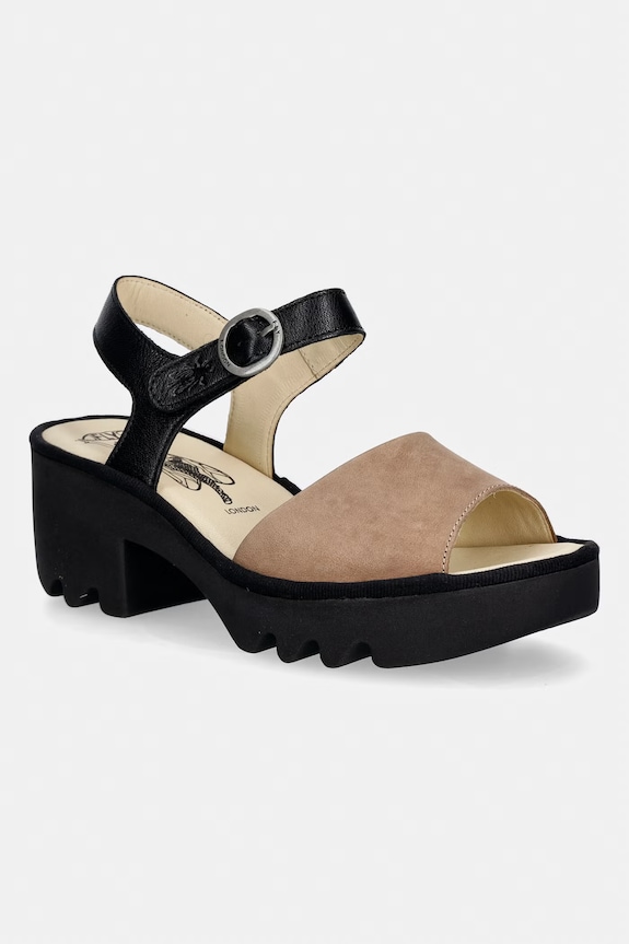 Fly London sandale de piele TULL503FLY gros negru P501503006