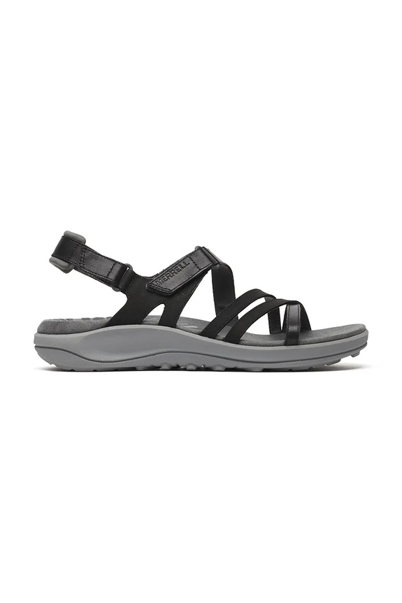 Merrell sandale cu călcâiul deschis pentru femei, din piele HARBOR BACKSTRAP negru J008362