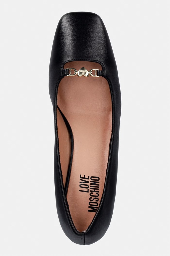 Love Moschino pantofi de piele negru JA10185G1OIE0000