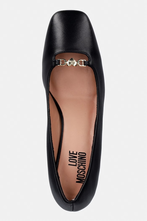 Love Moschino pantofi de piele negru JA10185G1OIE0000