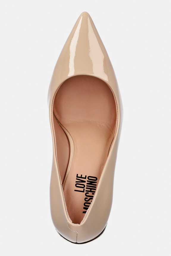 Kožne štikle Love Moschino bež JA10459G1OIH0609