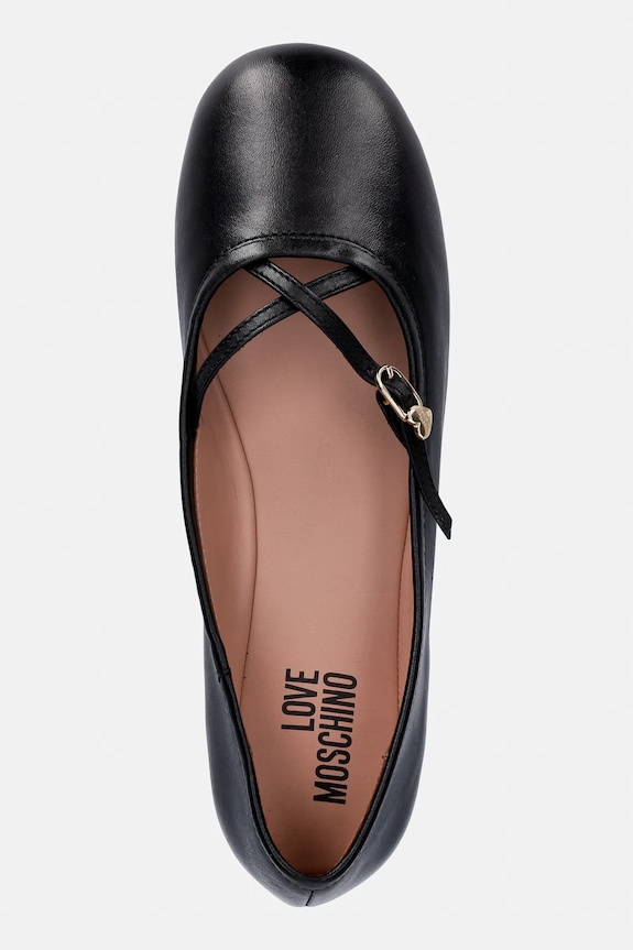 Kožené balerínky Love Moschino čierna JA11111G1OIE0000