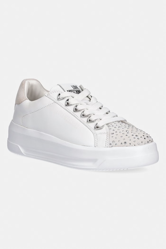 Δερμάτινα sneakers Love Moschino δέρμα σαμουά λευκό JA15035G1OIAB10A