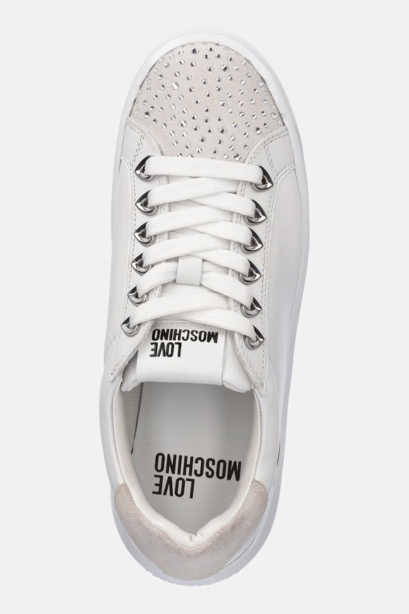 Δερμάτινα sneakers Love Moschino λευκό JA15035G1OIAB10A