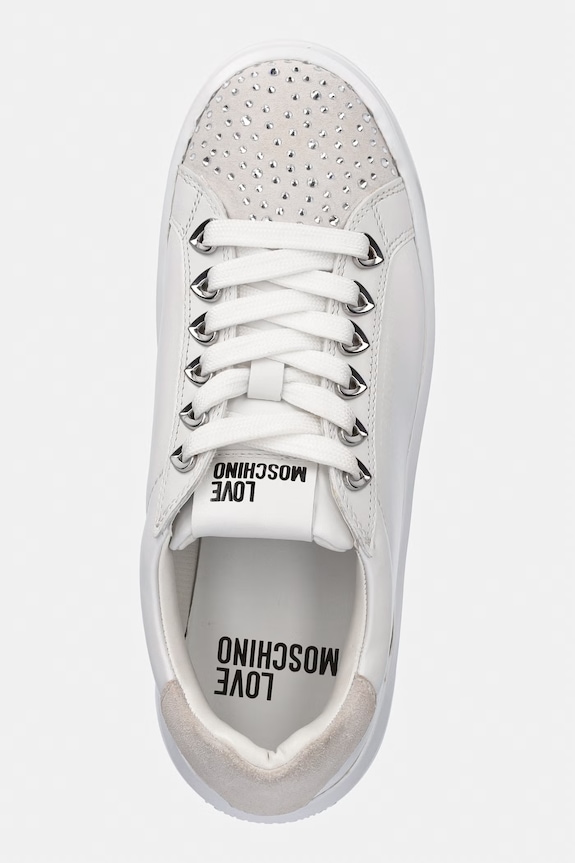 Δερμάτινα sneakers Love Moschino λευκό JA15035G1OIAB10A
