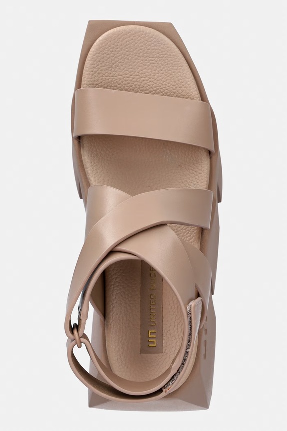 United Nude sandały na platformie damskie skórzane Bull Way beżowy 1098593216