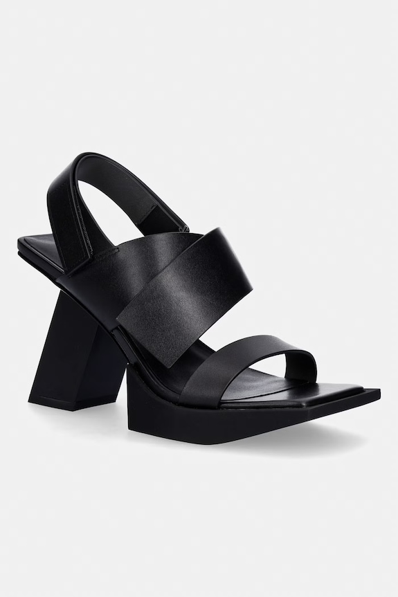 United Nude sandále na podpätku kožené Construct Hi čierna 109860116