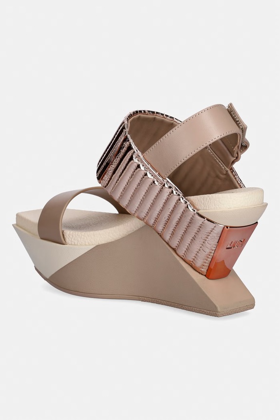 Obuv United Nude sandále na platforme po celej dĺžke kožené Delta Wedge Puffier 10988971188 béžová
