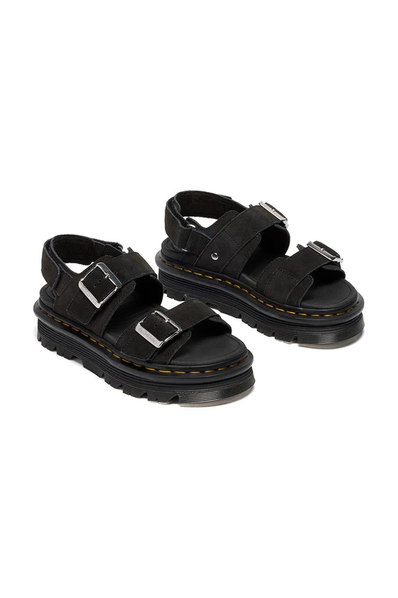 Dr. Martens ZebZag Sandal sandały na platformie damskie zamszowe DM42689001 czarny SS26