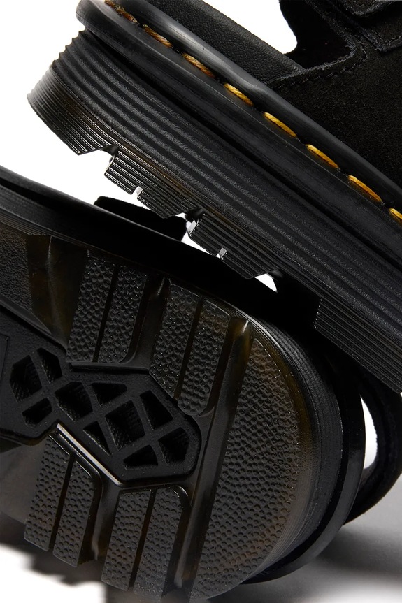 Dr. Martens ZebZag Sandal sandały na platformie damskie zamszowe DM42689001 czarny
