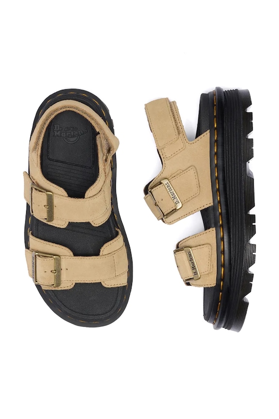 Dr. Martens sandały na platformie damskie zamszowe ZebZag Sandal DM42689200