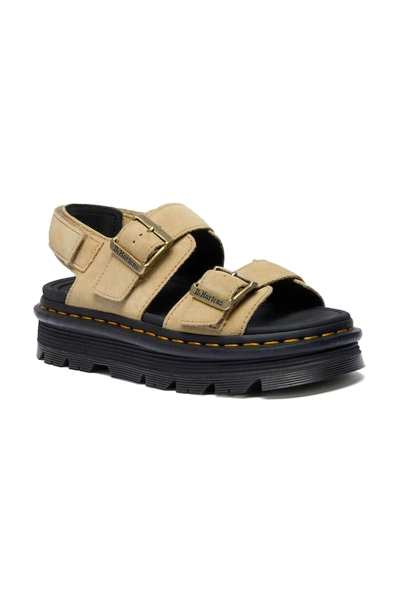 Dr. Martens sandały na platformie damskie zamszowe ZebZag Sandal DM42689200