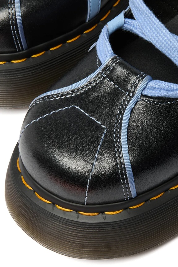 Dr. Martens балетки шкіряні Buzz Ballerina Lace Up Shoe DM42842001 чорний