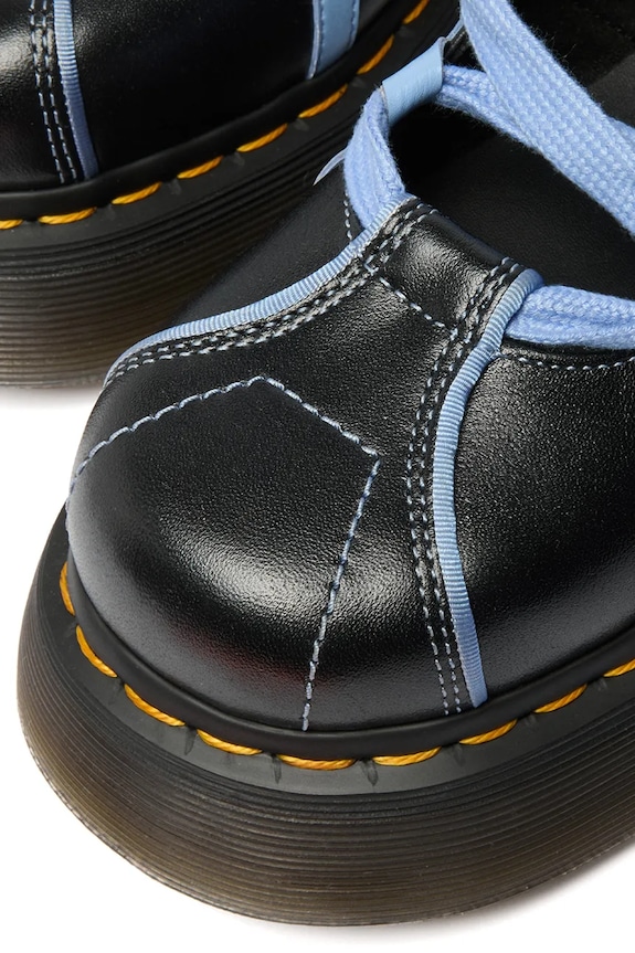 Dr. Martens балетки шкіряні Buzz Ballerina Lace Up Shoe DM42842001 чорний