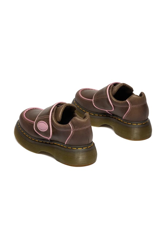 Obuv Dr. Martens poltopánky dámske kožené Buzz Strap DM42845200 hnedá