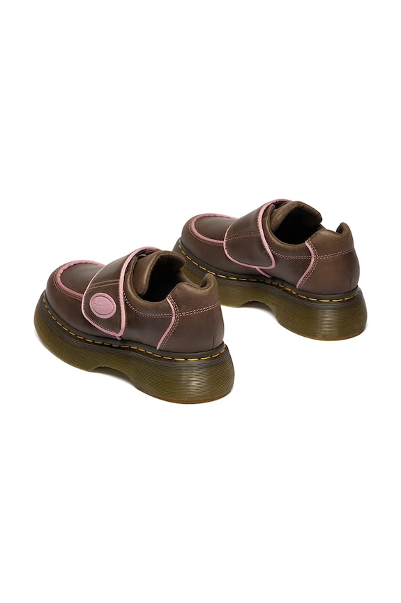 Obuv Dr. Martens poltopánky dámske kožené Buzz Strap DM42845200 hnedá