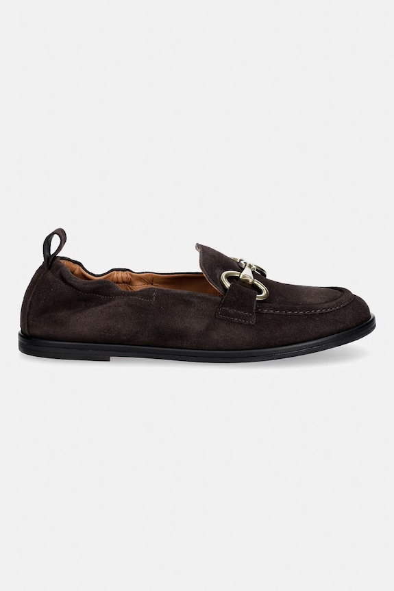 Marc O'Polo mocasini pentru femei, din piele întoarsă Alva 4B 60217243202300 maro SS26