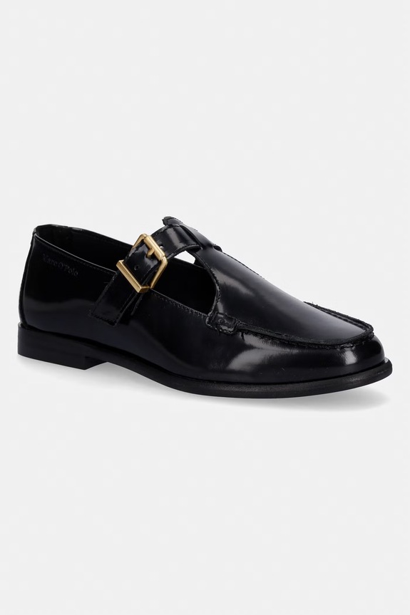 Marc O'Polo mocasini de piele Fiona 2E piele patentata negru 60218633202189